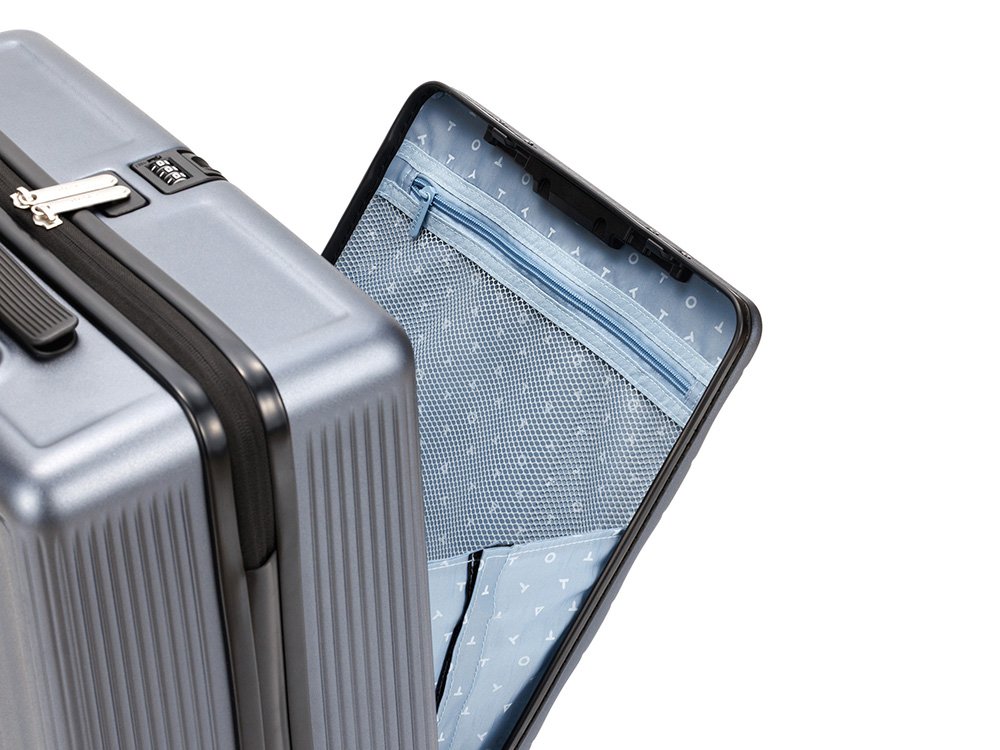 Чемодан TORBER БАЙКАЛ, тёмно-серый металлик, поликарбонат, 37,5 x 20 х 54 см, 37 л-4