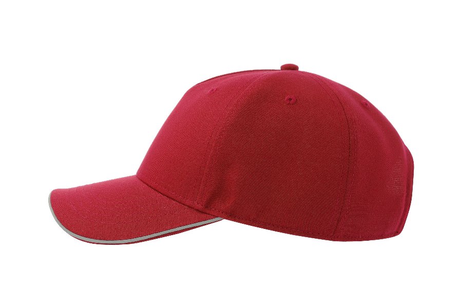 Бейсболка REFLECT-S со светоотражающими деталями, 5 клиньев,  металлическая застежка, красный-6