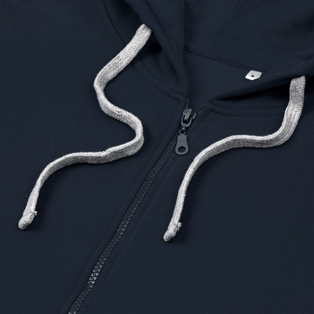 Толстовка на молнии с капюшоном Unit Siverga Heavy, темно-синяя-2