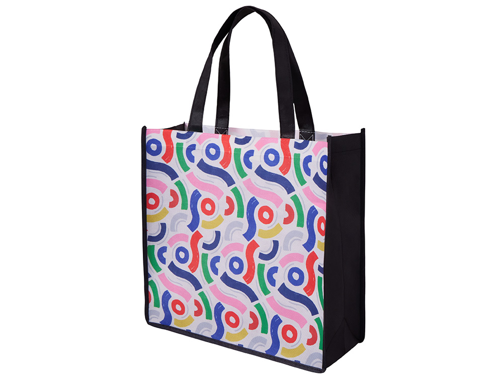 Сумка для шопинга с донной складкой и ручкой из нетканого PET материала-6