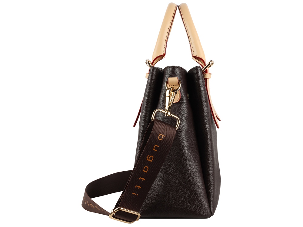 Сумка женская BUGATTI Ella, тёмно-коричневая, полиуретан, 27х12х23,5 см-4