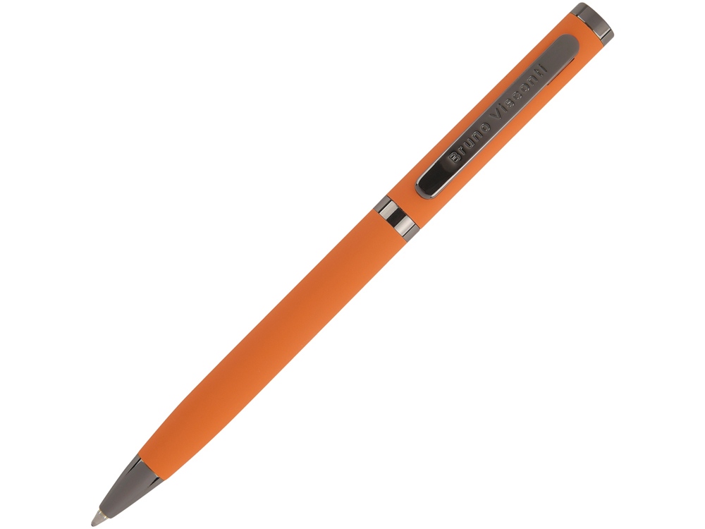 Ручка Firenze шариковая автоматическая софт-тач, оранжевая-0