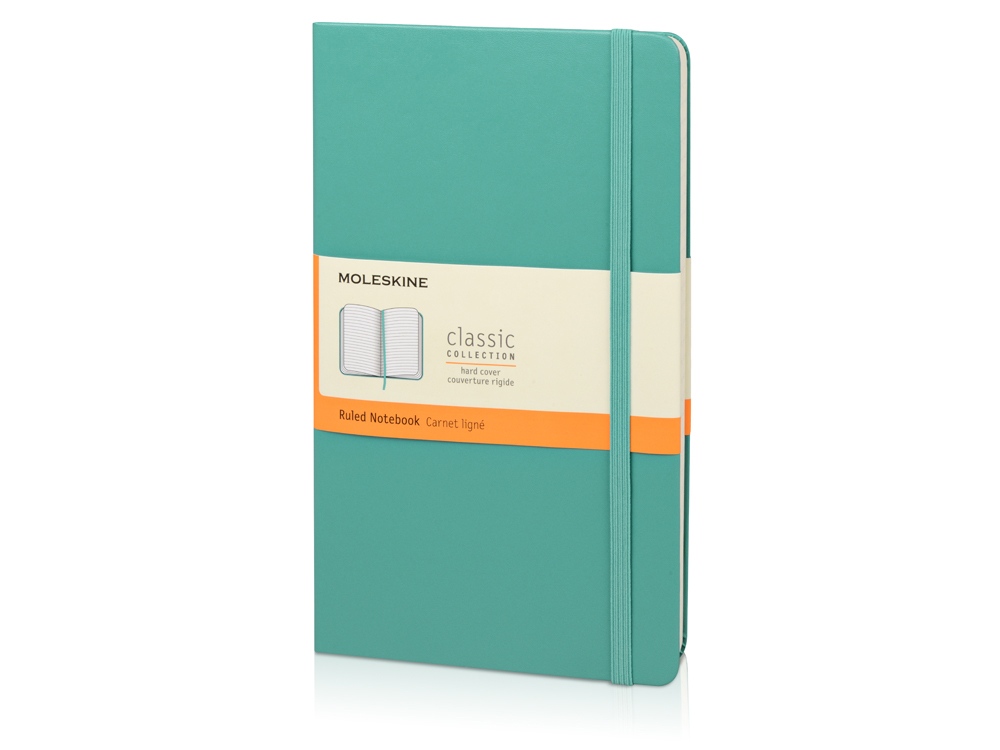 Записная книжка Moleskine Classic (в линейку) в твердой обложке, Large (13х21см), морская волна-0