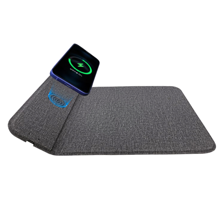 Коврик для мышки с беспроводной зарядкой Gratto, Черный-3