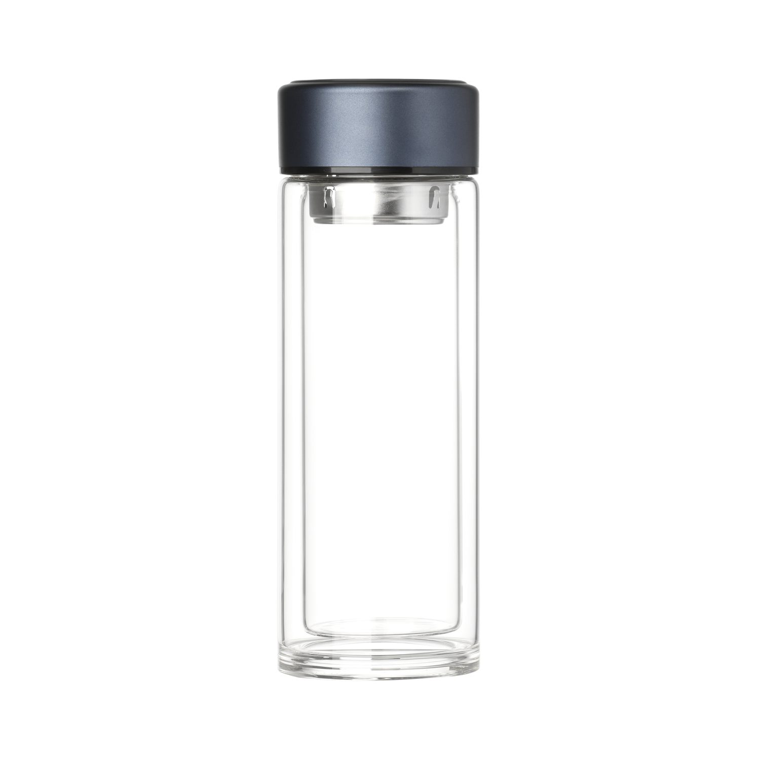 Бутылка стеклянная с двойными стенками Aravia, синяя-0