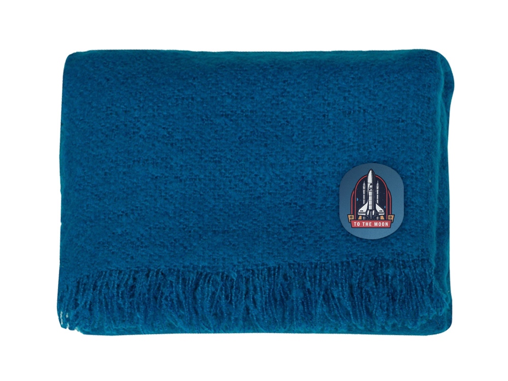 Плед акриловый Mohair, синий-5