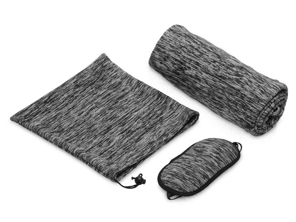 Набор для путешествия Comfort с пледом и маской, серый-1