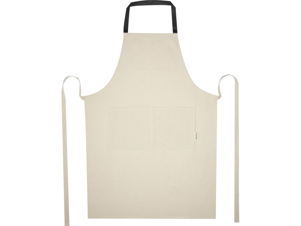 Nia фартук из переработанного хлопка плотностью 200 г/м² - сплошной черный-1