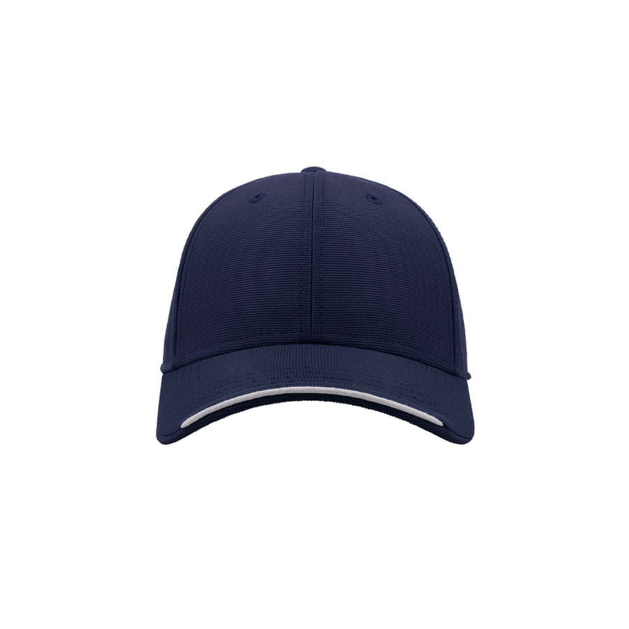 Бейсболка ESTORIL, 6 клиньев, застежка на липучке, темно-синий, белый-5