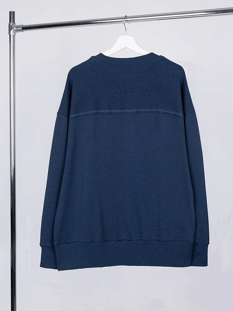 Свитшот оверсайз унисекс Vozduh, темно-синий-1