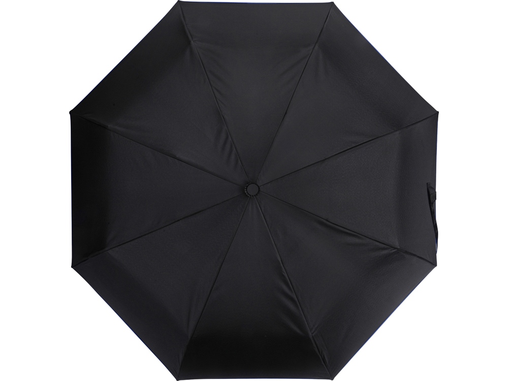 Зонт-полуавтомат складной Motley с цветными спицами, черный/синий-4