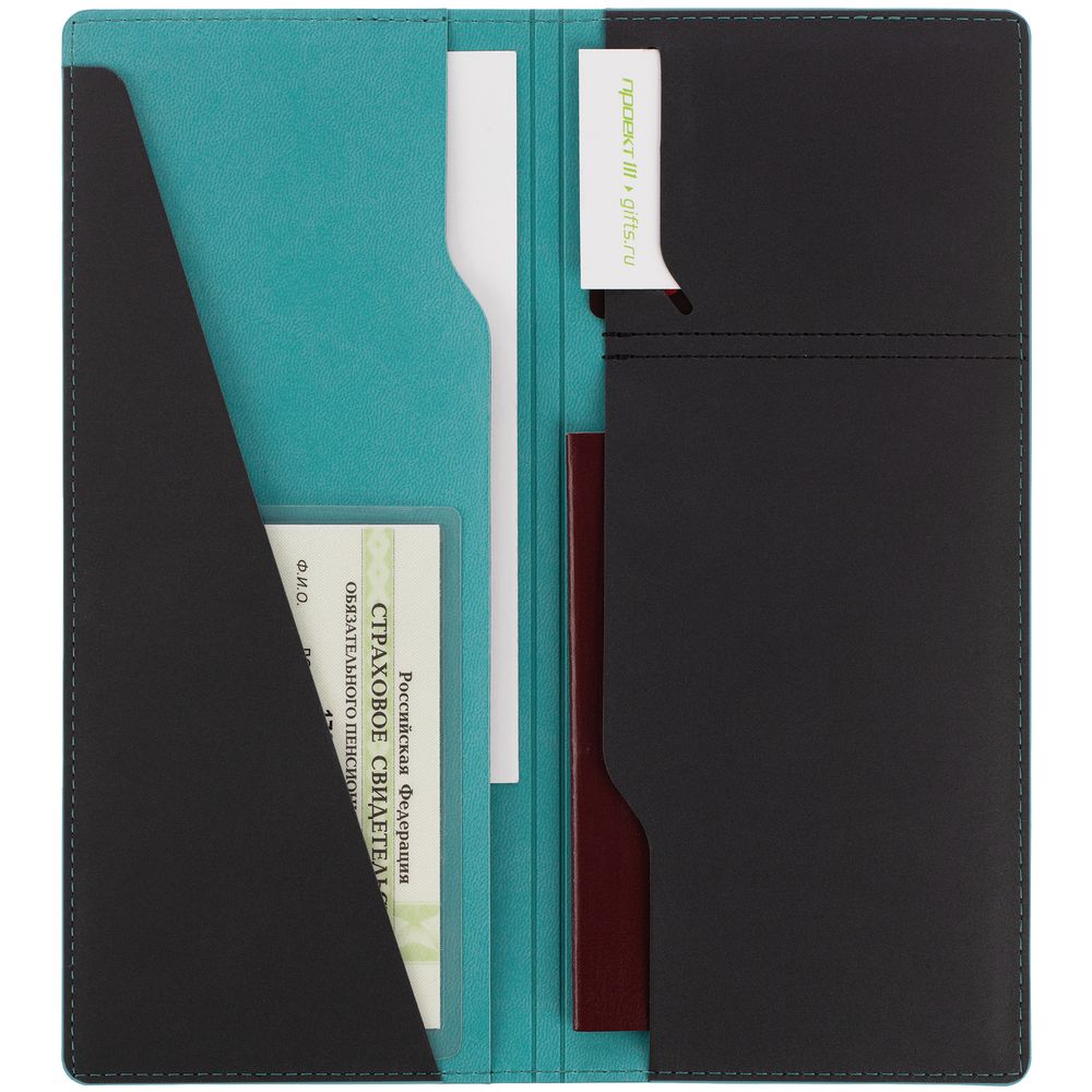 Дорожный органайзер Multimo, черный с бирюзовым-1