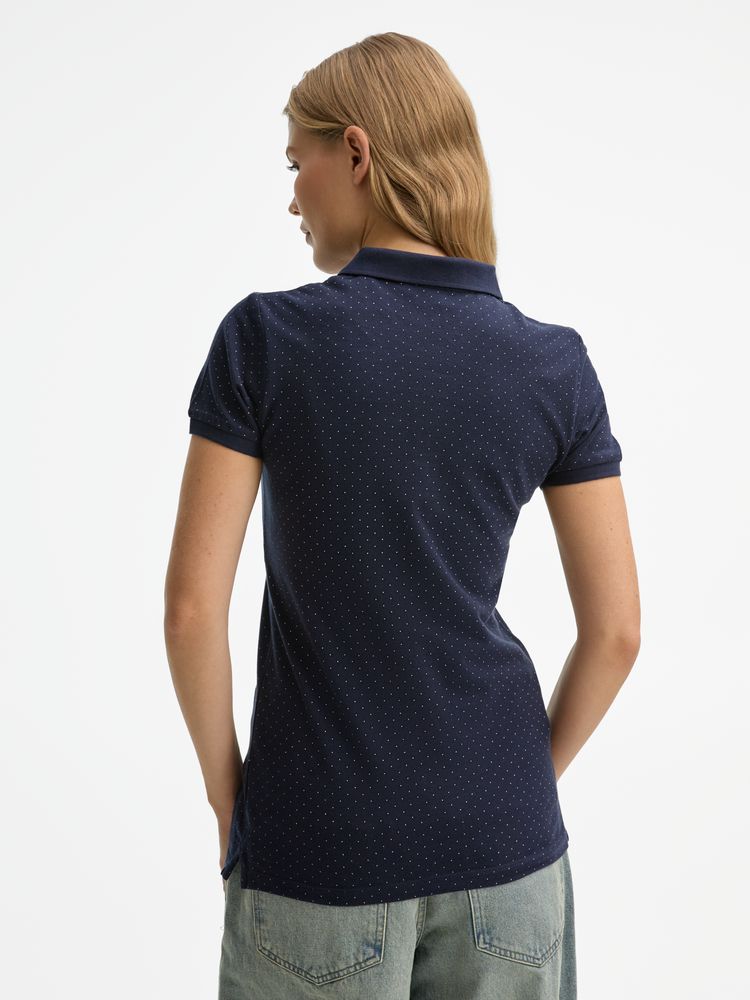 Рубашка поло женская Brandy Women, темно-синяя с белым-4