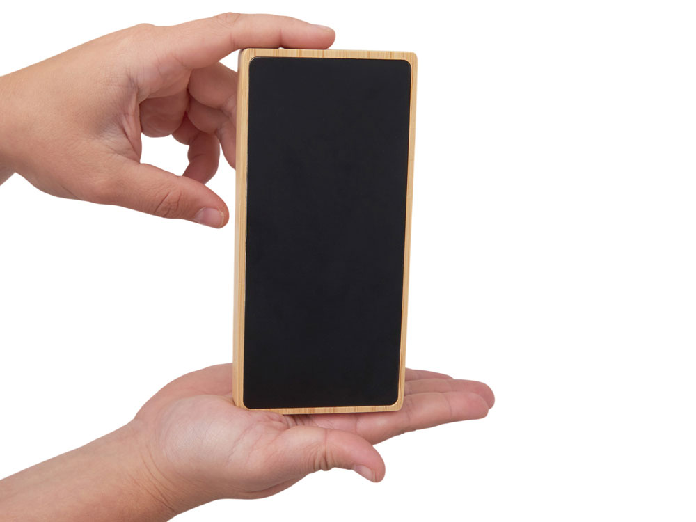 Внешний аккумулятор с подсветкой лого и солнечной панелью Reedia S1, 10000 mAh, бамбук, черный-8