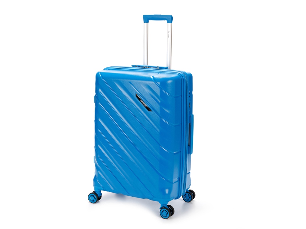 Чемодан TORBER В Отпуск, синий, полипропилен, 45 х 28 х 68 см, 79 л-0