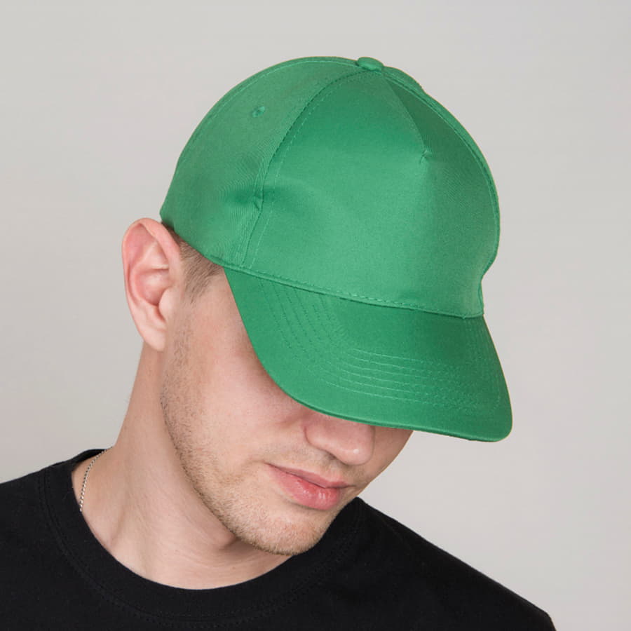 Бейсболка HIT, 5 клиньев, застежка на липучке, черный-2