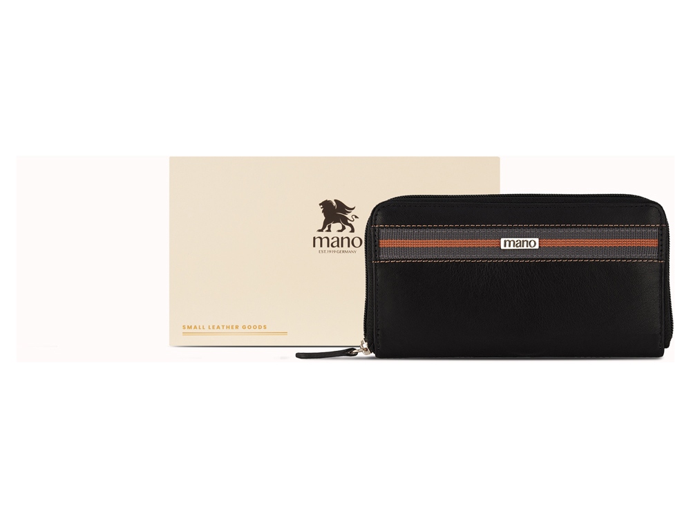 Кошелек Mano Don Leonardo, с RFID защитой, натуральная кожа в черном цвете, 19 х 2 х 10,5 см-5