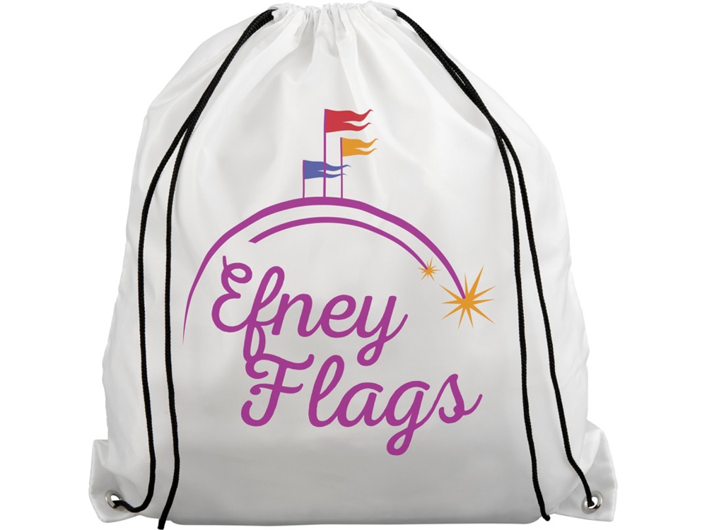 Рюкзак со шнурком Oriole из переработанного ПЭТ, белый-5