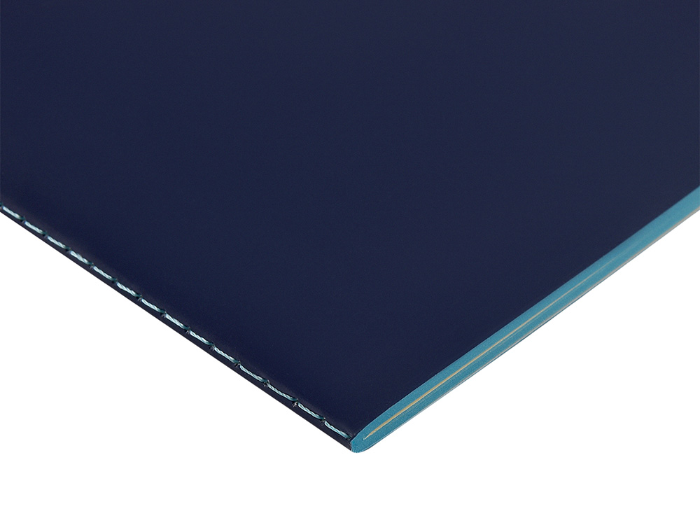 Бизнес-тетрадь А5 Pragmatic Contrast, 40 листов в клетку, темно-синий с бирюзовым срезом-1