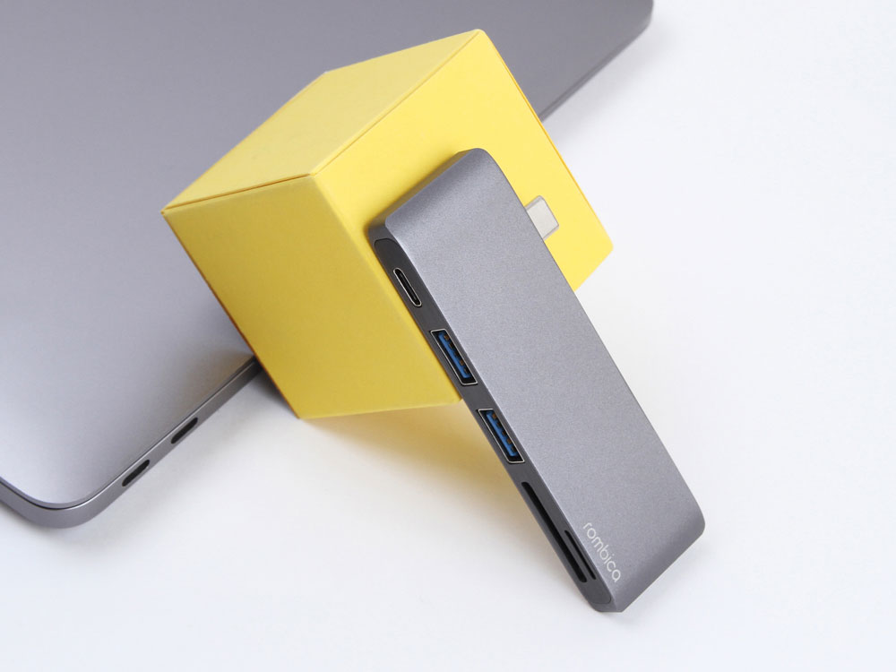 Сетевой USB адаптер/концентратор 5 в 1 Rombica Type-C M2, серый-7