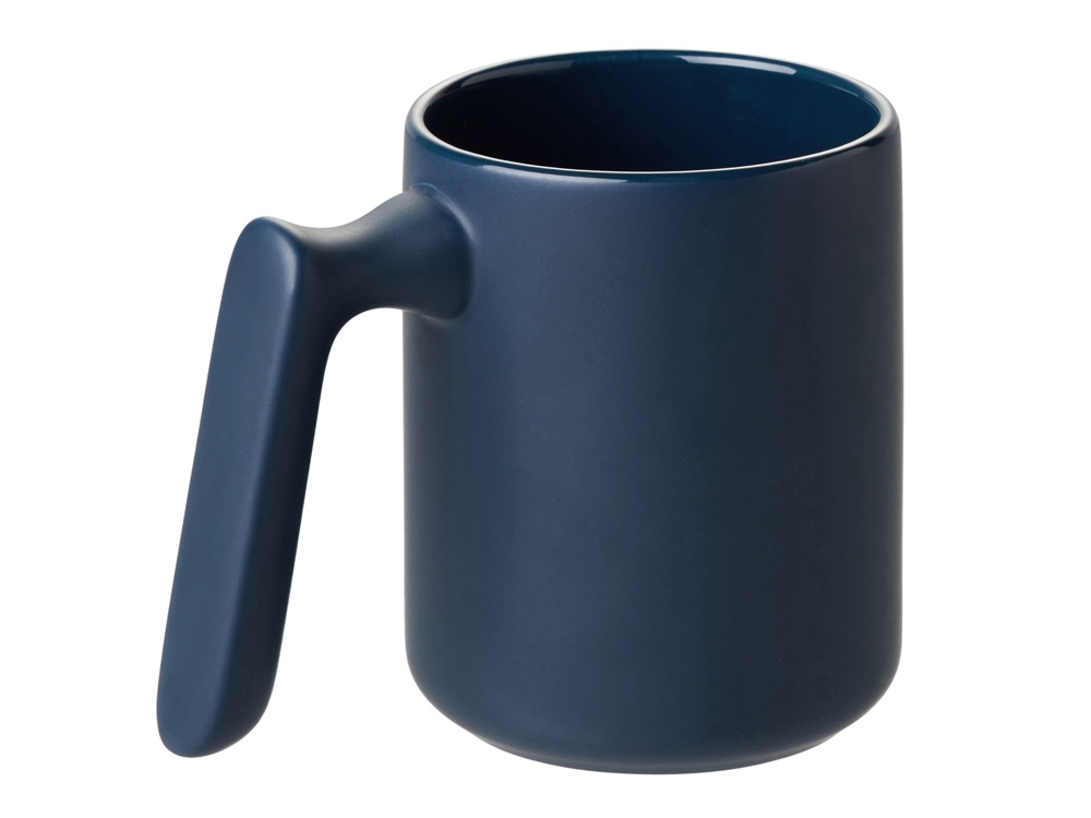 Кружка матовая с прямой ручкой Axio, 360 мл, темно-синий-0