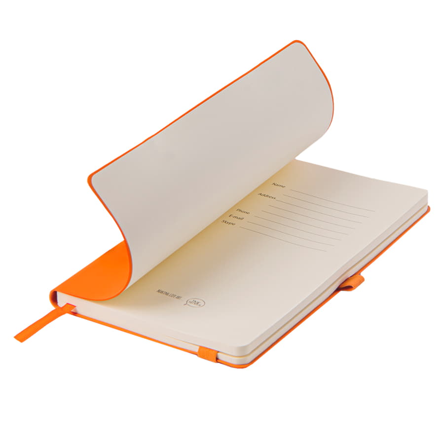 Бизнес-блокнот GRACY на резинке, формат А5, в линейку, оранжевый-3