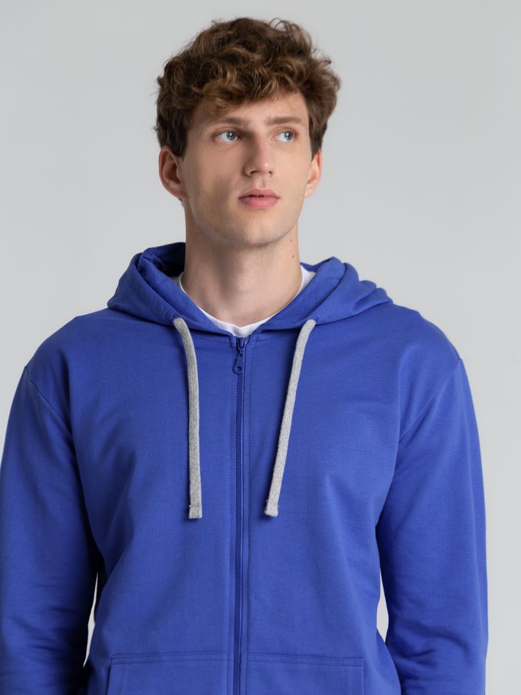 Толстовка на молнии с капюшоном Unit Siverga , ярко-синяя-5