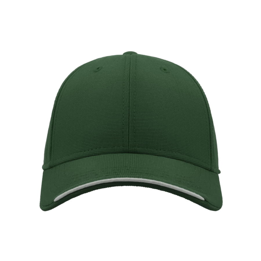 Бейсболка ESTORIL-S, 6 клиньев, застежка на липучке, темно-зеленый, белый-5