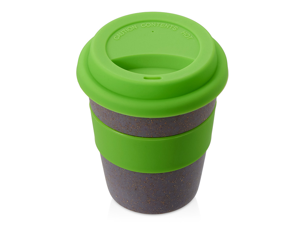 Стакан с силиконовой крышкой Cafe, зеленое яблоко-0
