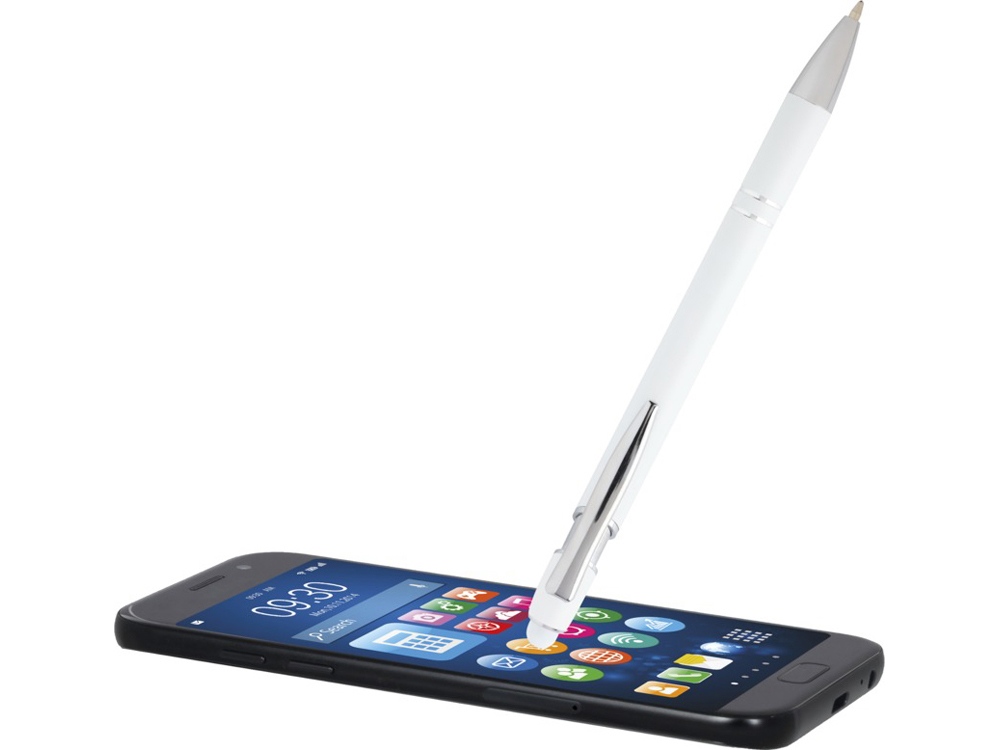 Kish шариковая ручка с серебристой отделкой - Белый (синие чернила)-4