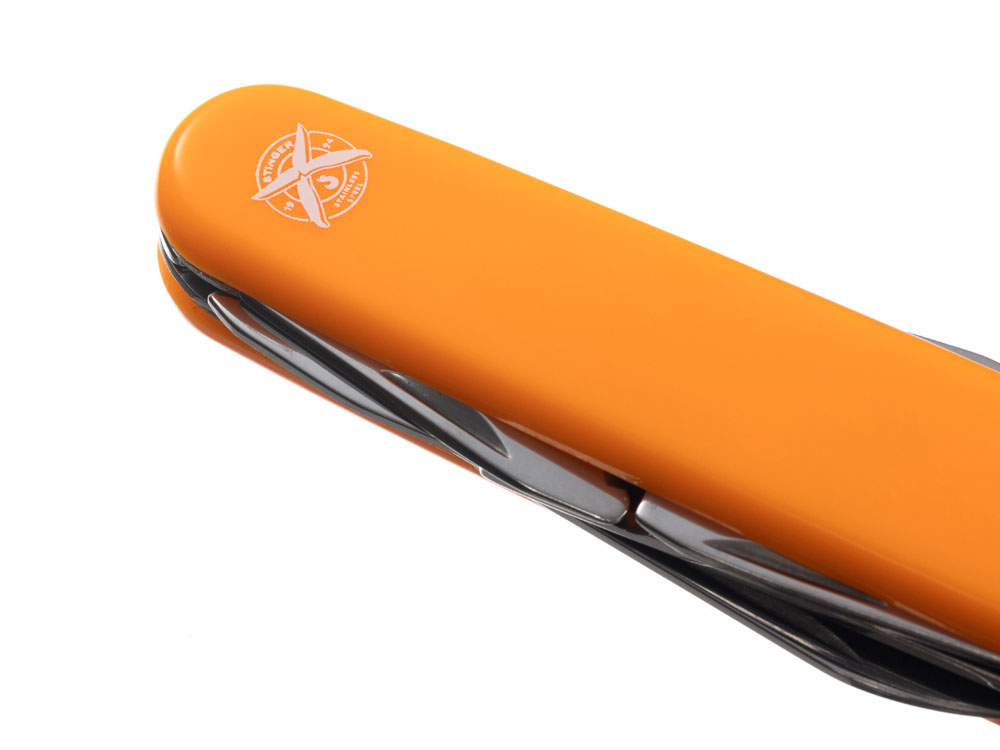 Нож перочинный Stinger, 90 мм, 11 функций, материал рукояти: АБС-пластик (оранжевый)-4