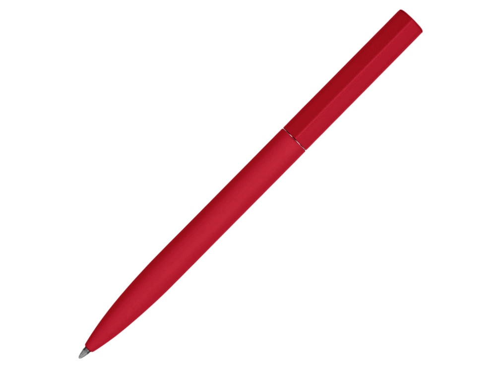 Шариковая металлическая ручка Minimalist софт-тач, красный-0