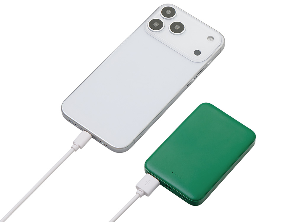 Внешний аккумулятор Simp, 5000 мАч, зеленый-5