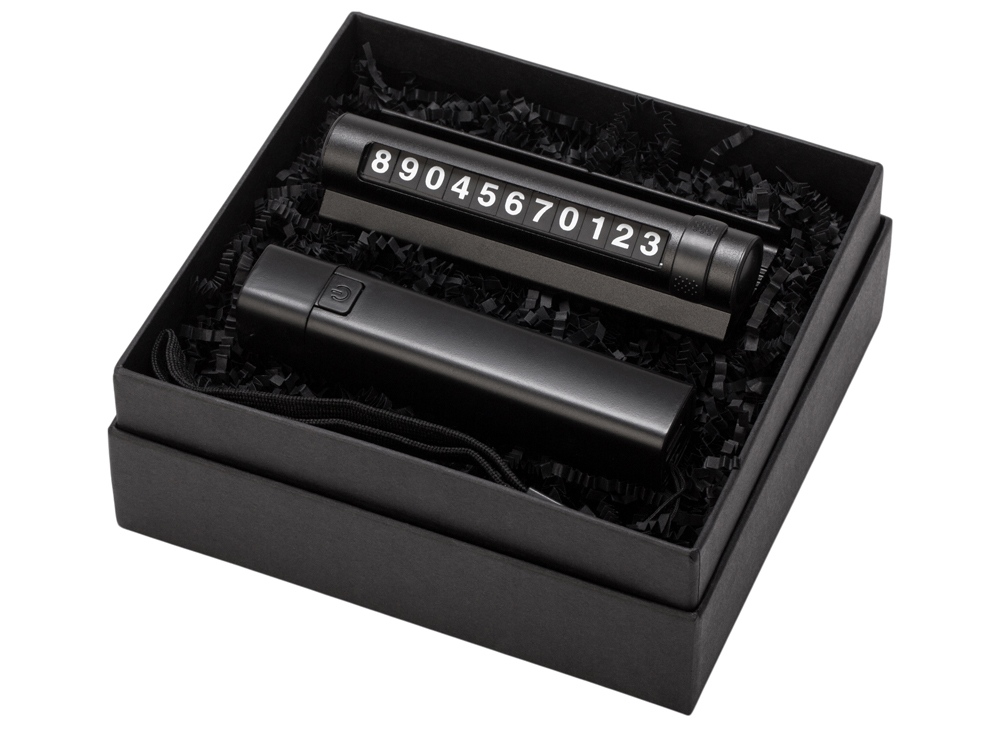 Подарочный набор с фонариком и парковочной табличкой Blackster, черный-1