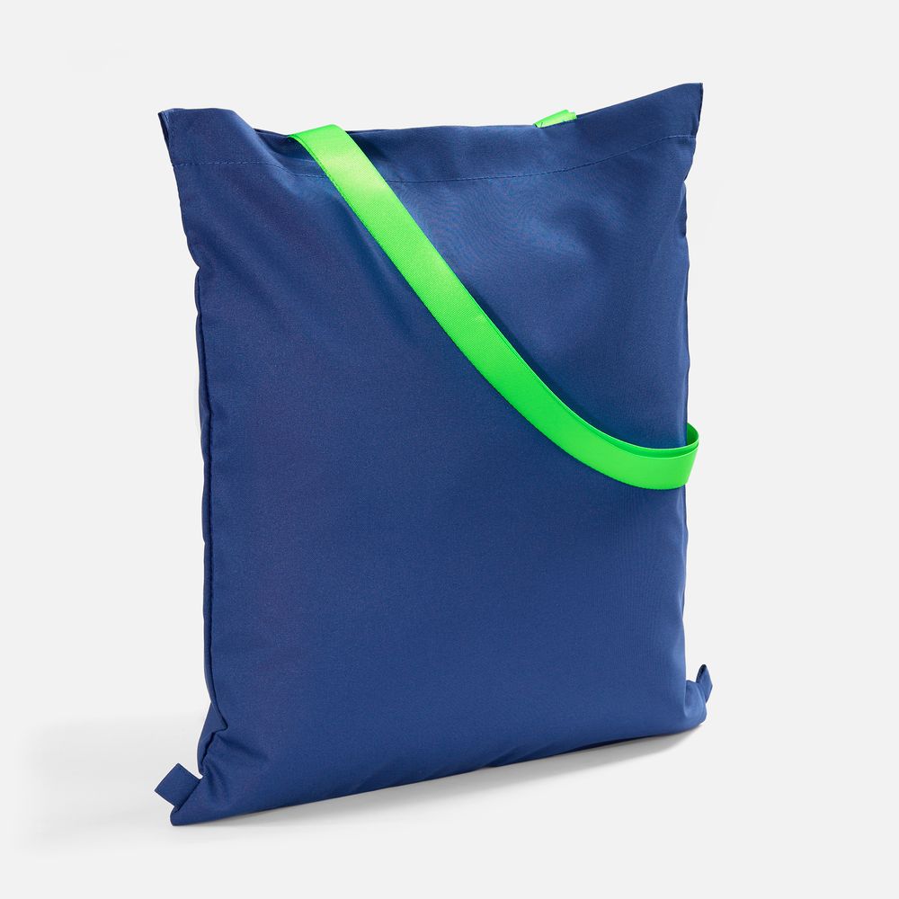 Шопер B3, синий с зелеными ручками-1