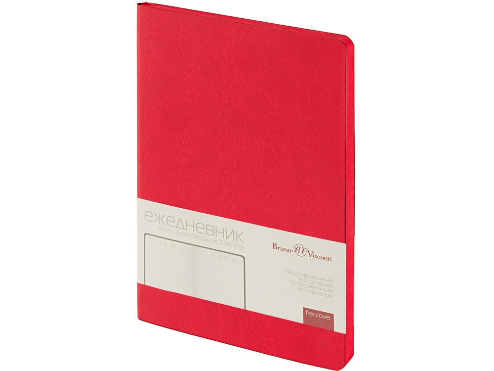 Ежедневник недатированный А5 Megapolis Color Flex, красный-0