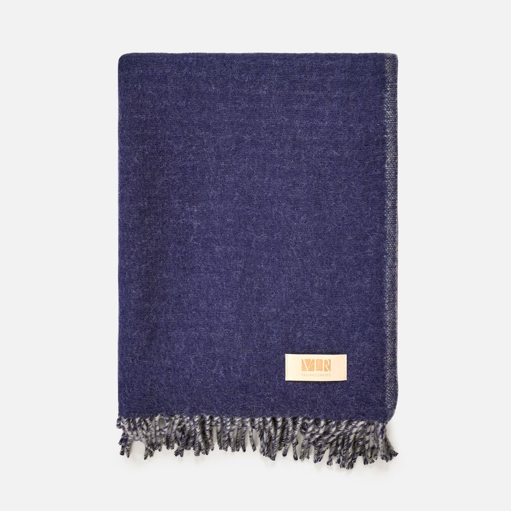 Плед Devika, синий с серым-0