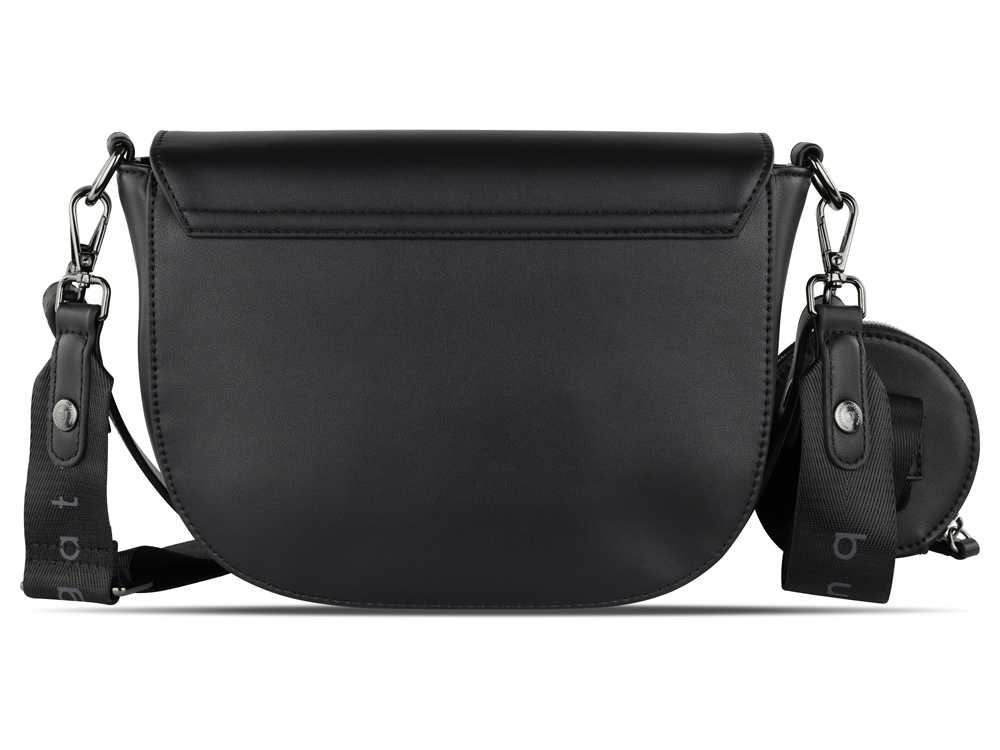 Сумка наплечная женская BUGATTI Almata, с кошельком, чёрная, полиуретан, 27х6х18,5 см-4