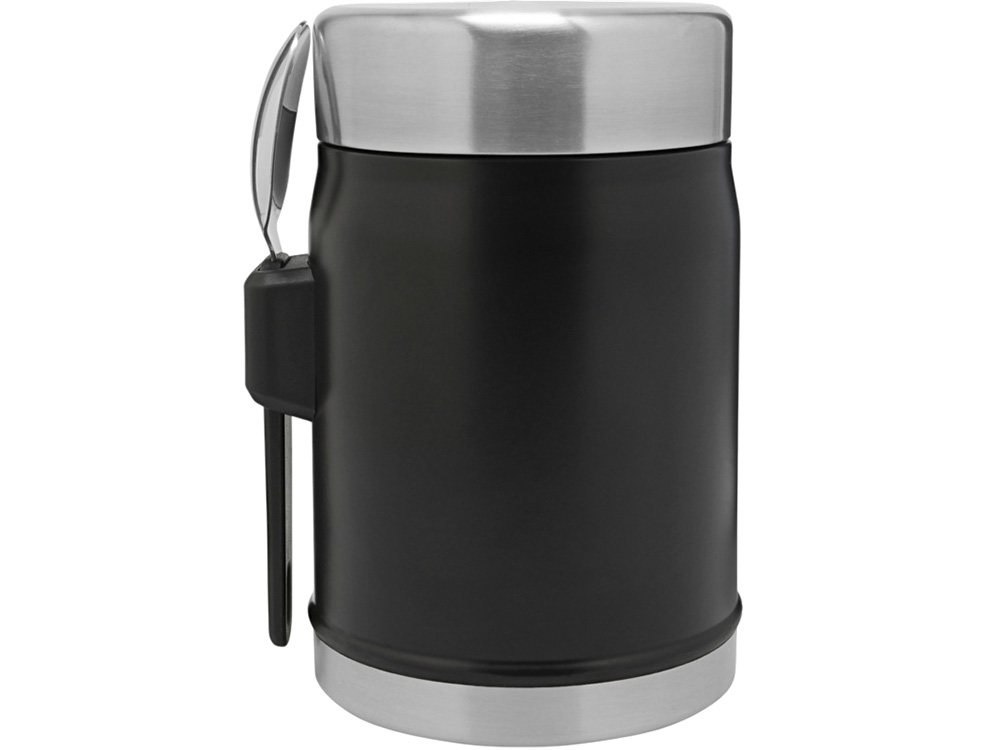 Банка для еды объемом 400 мл с ложкой-вилкой Stanley Legendary - черный матовый-2
