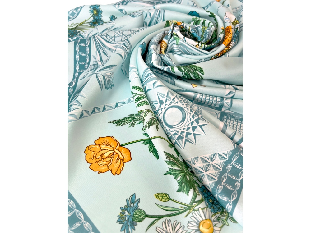 Платок Мелодия хрусталя, голубой-2