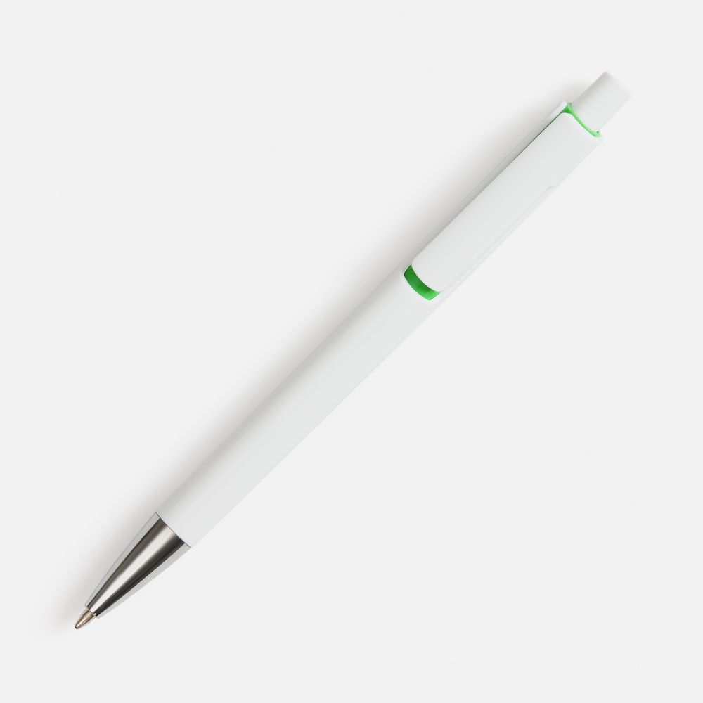 Ручка шариковая Dominanta, белая с зеленым-1