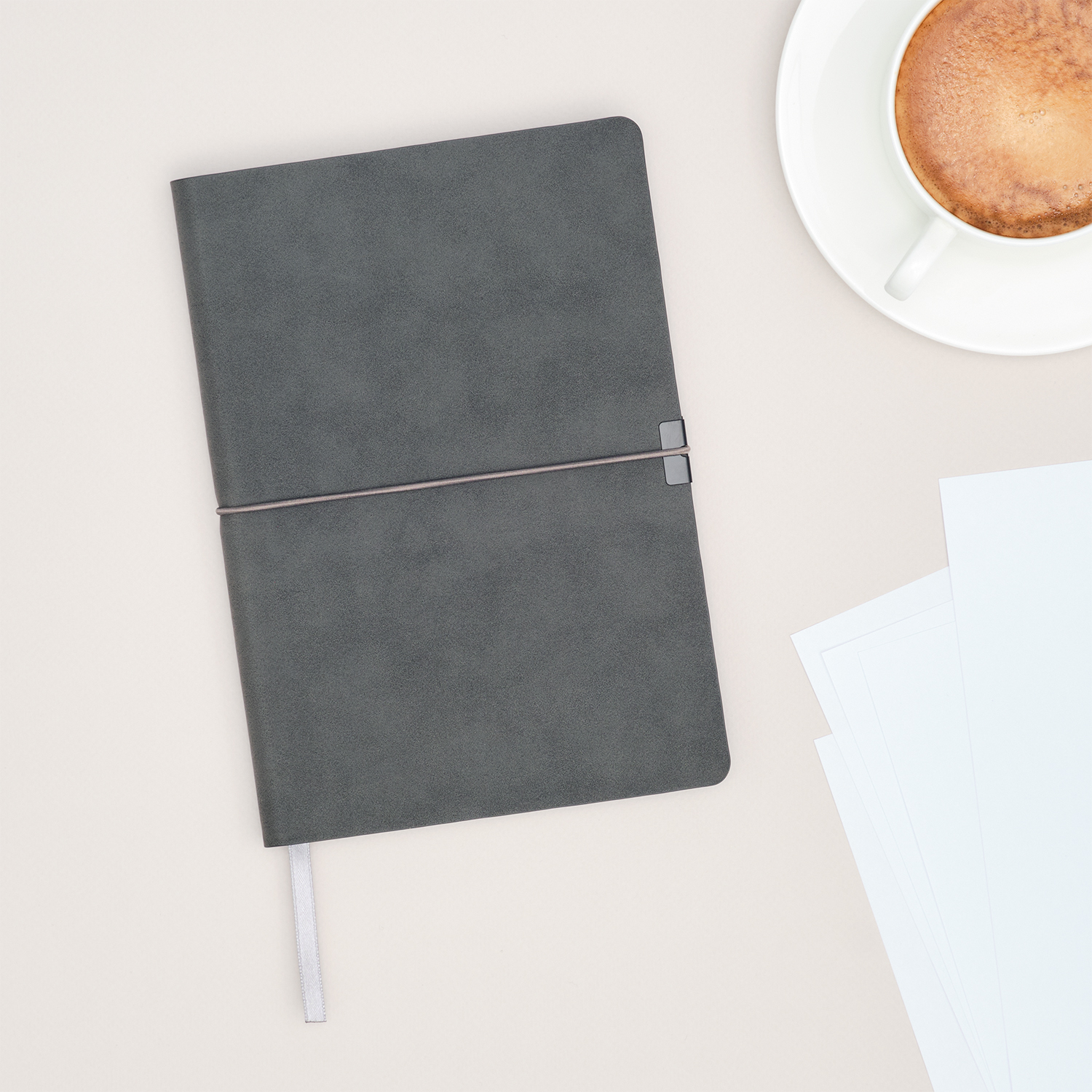 Ежедневник In Velour недатированный, серый-13