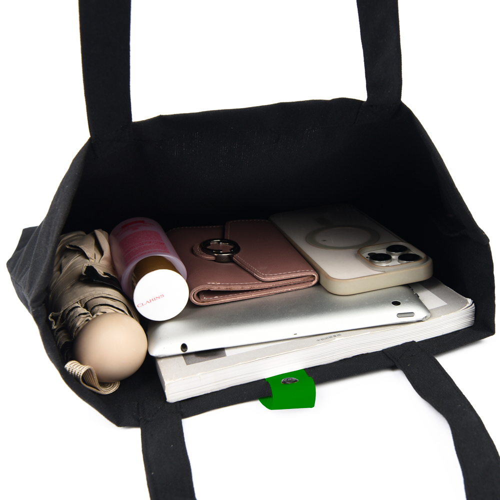 Сумка для покупок Rock’n’ROLL 260 г/м², Чёрный/зелёный-6