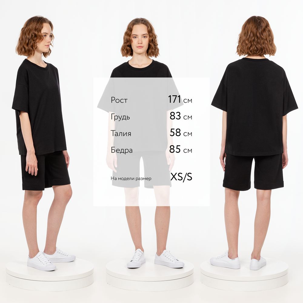 Футболка унисекс оверсайз T3, черная-3