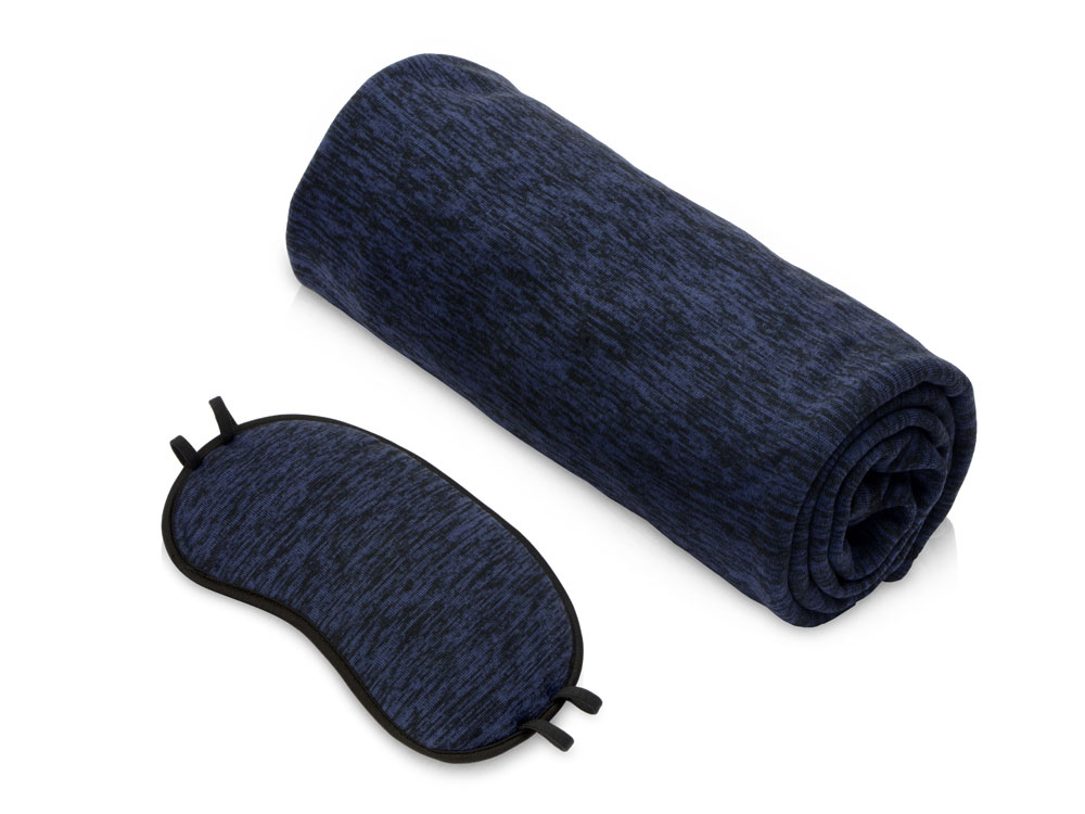 Набор для путешествия Comfort с пледом и маской, синий-0