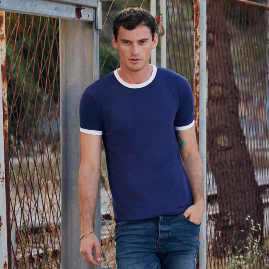 Футболка мужская RINGER T 165, черный, белый-3