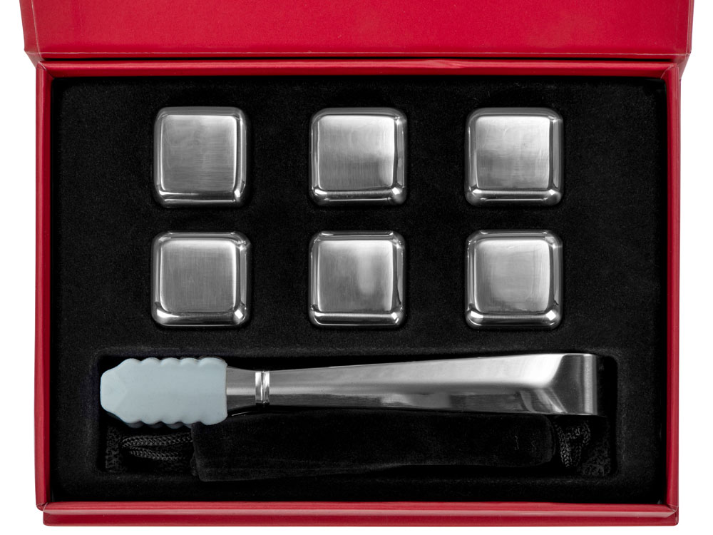 Набор для виски Skye со стальными охлаждающими камнями, щипцами, мешочком в коробке, кашированной картоном-1