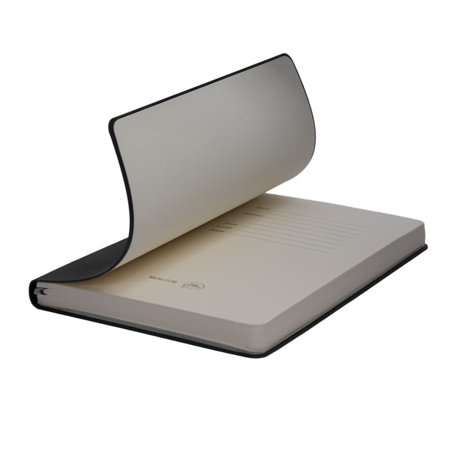 Бизнес-блокнот ALFI, A5, черный, мягкая обложка, в линейку, черный-4