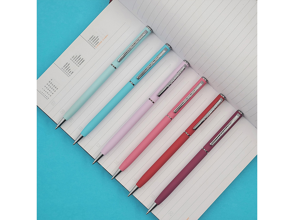 Ручка шариковая автоматическая BrunoVisconti® PALERMO цвет корпуса бордовый, soft-touch, 0.7 мм-4