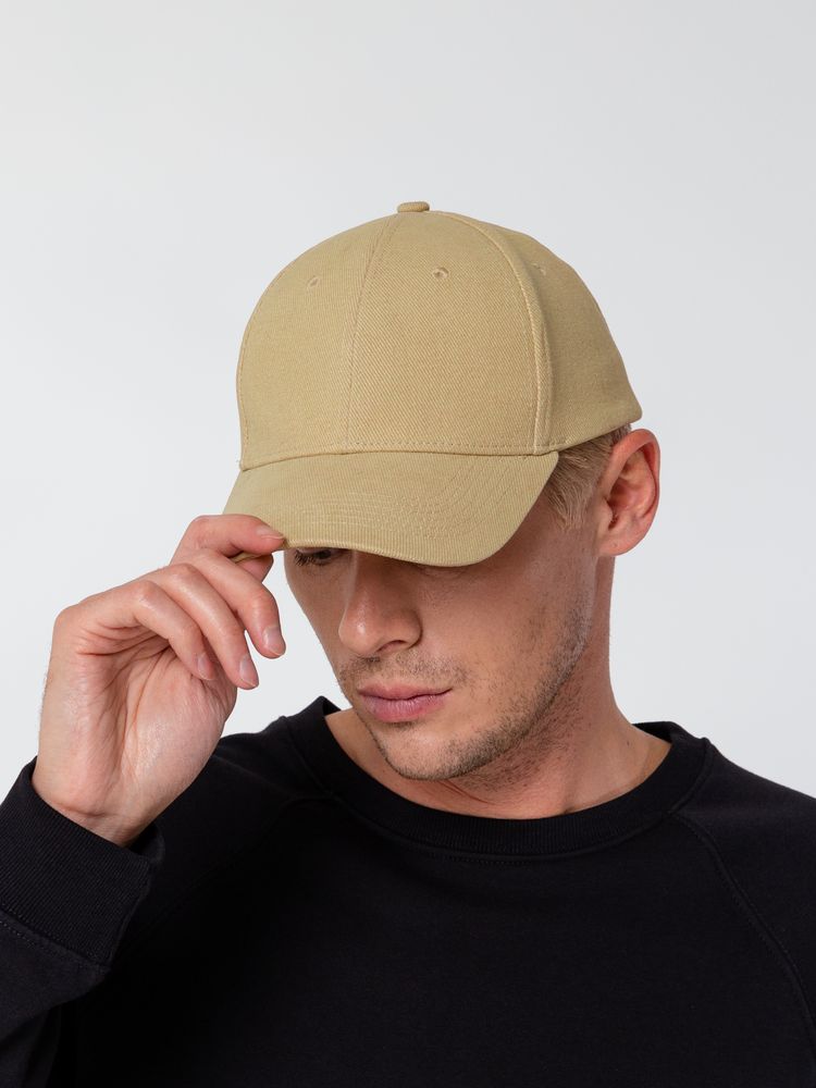 Бейсболка Hillside, бежевая-6